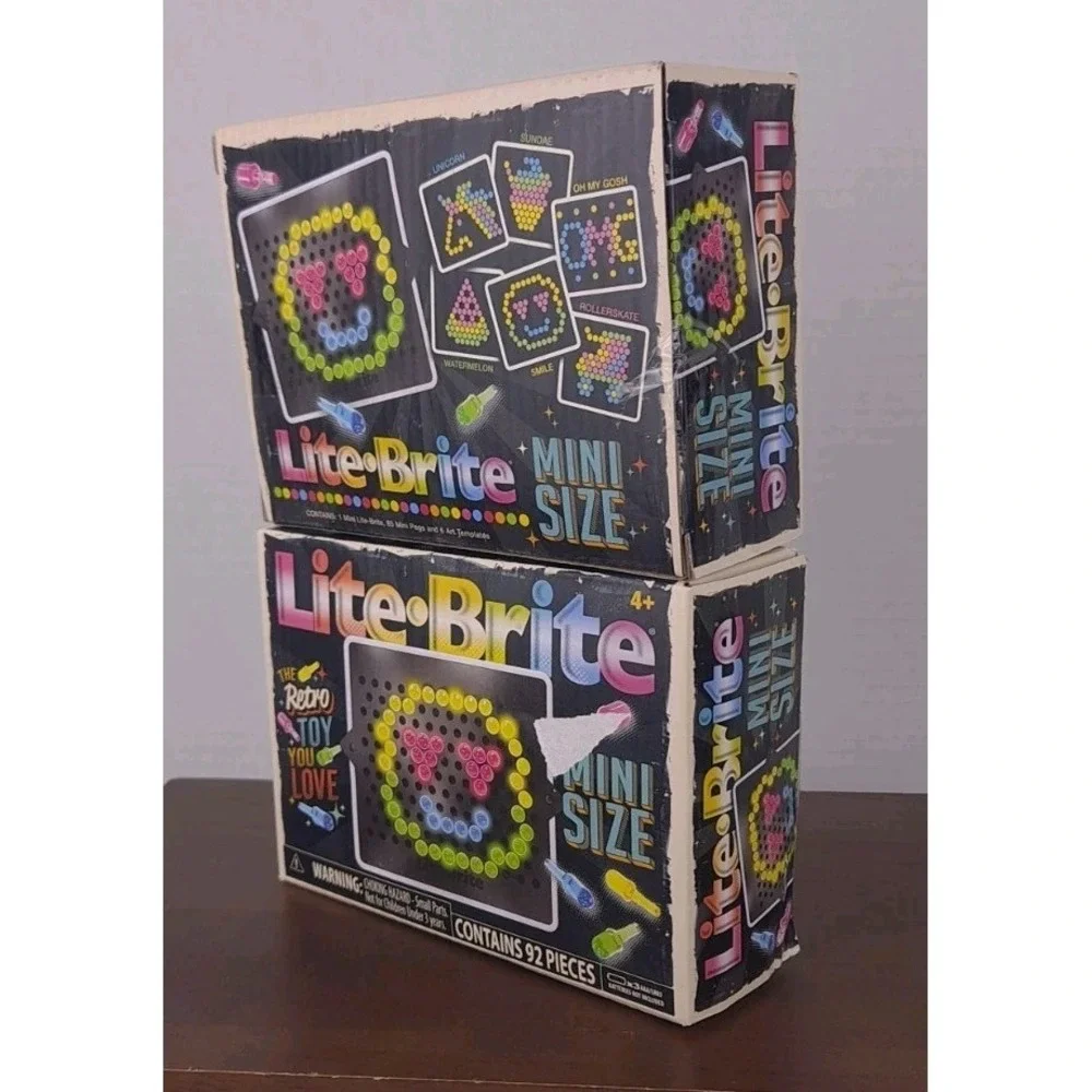 Mini Size Lite Brite Touch Kids' Light-Up Game Toy 92 Pieces Set Of 2